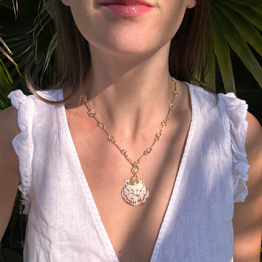 Natural Shell Landie Link- Pink Shoreline