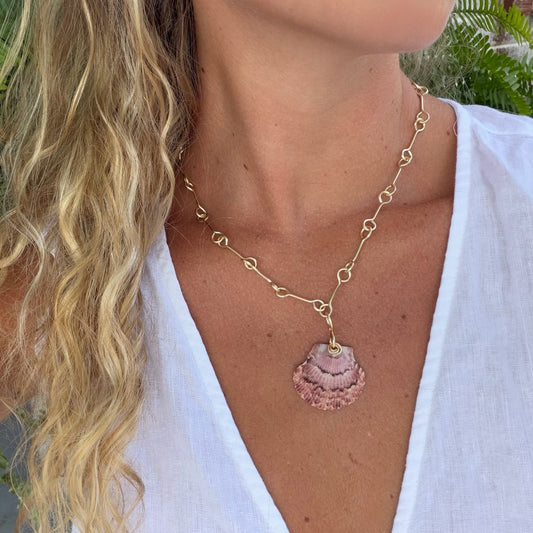 Natural Shell Landie Link- Pink Salt