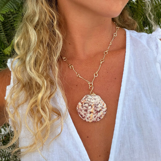 Natural Shell Landie Link- Rose Tide